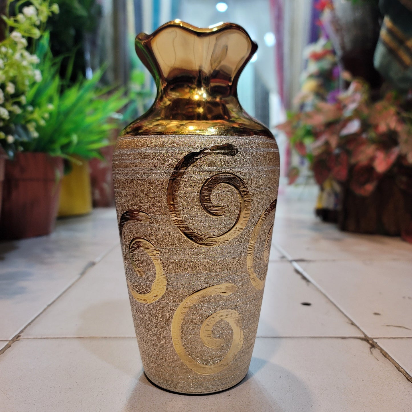 Gold and Silver Ceramic Vases