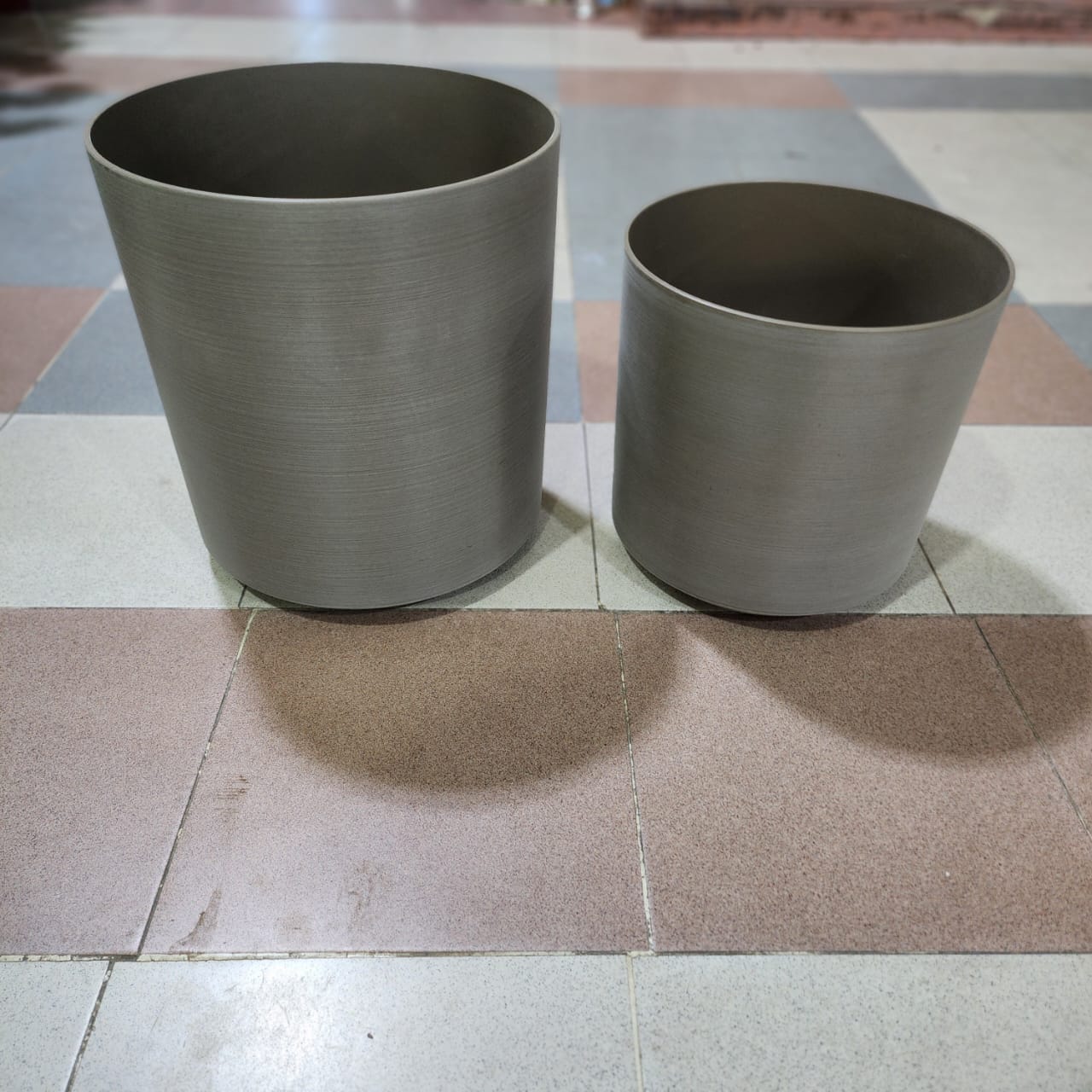 Stone Brown Fiber Planter