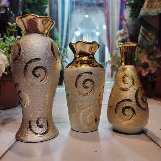 Gold and Silver Ceramic Vases