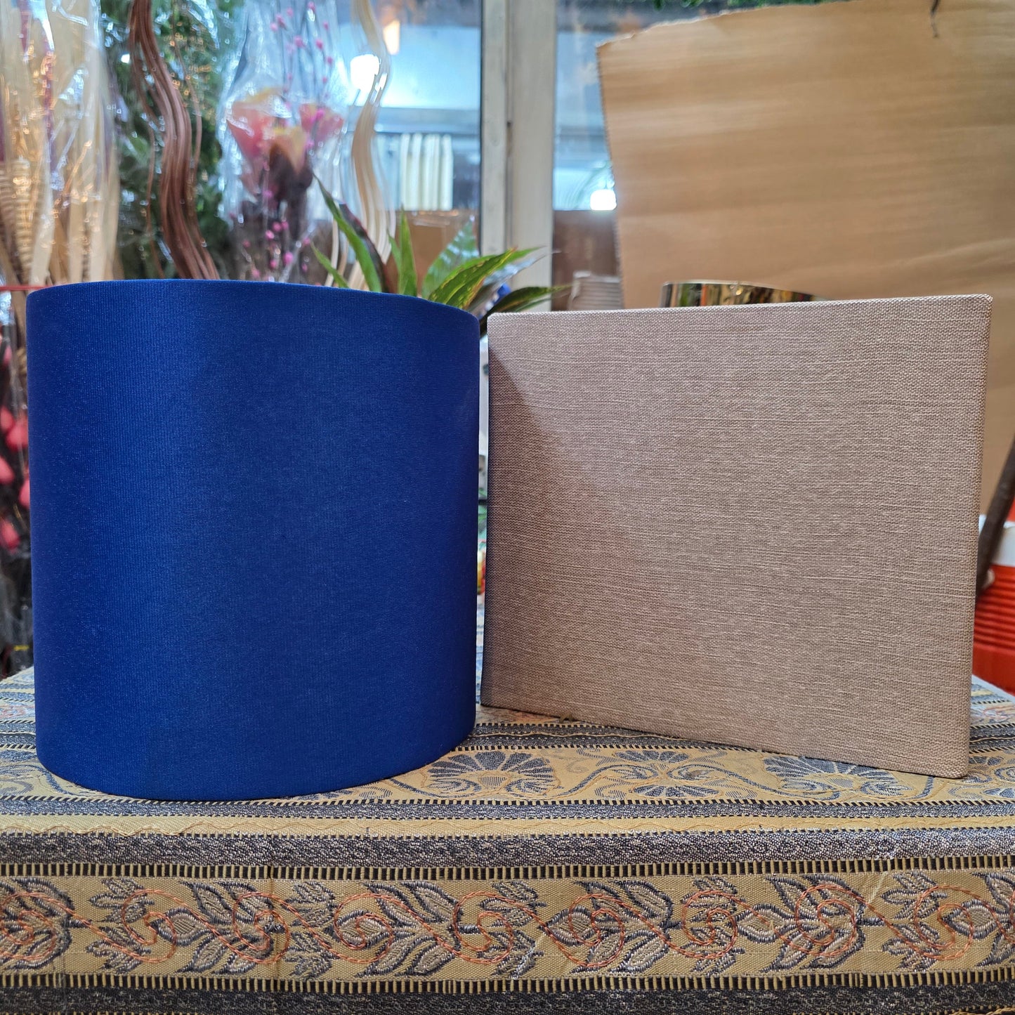 Golden Base Table Lamp Pair