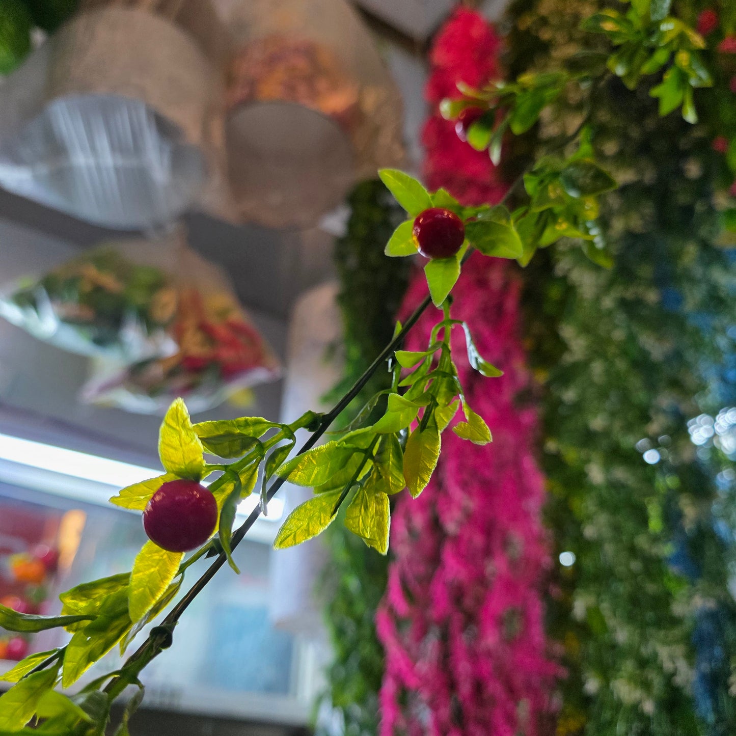 6ft Lush Artificial Cherry Vine