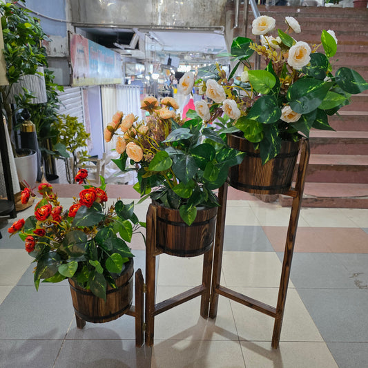 Trifold Wooden Plant Stand
