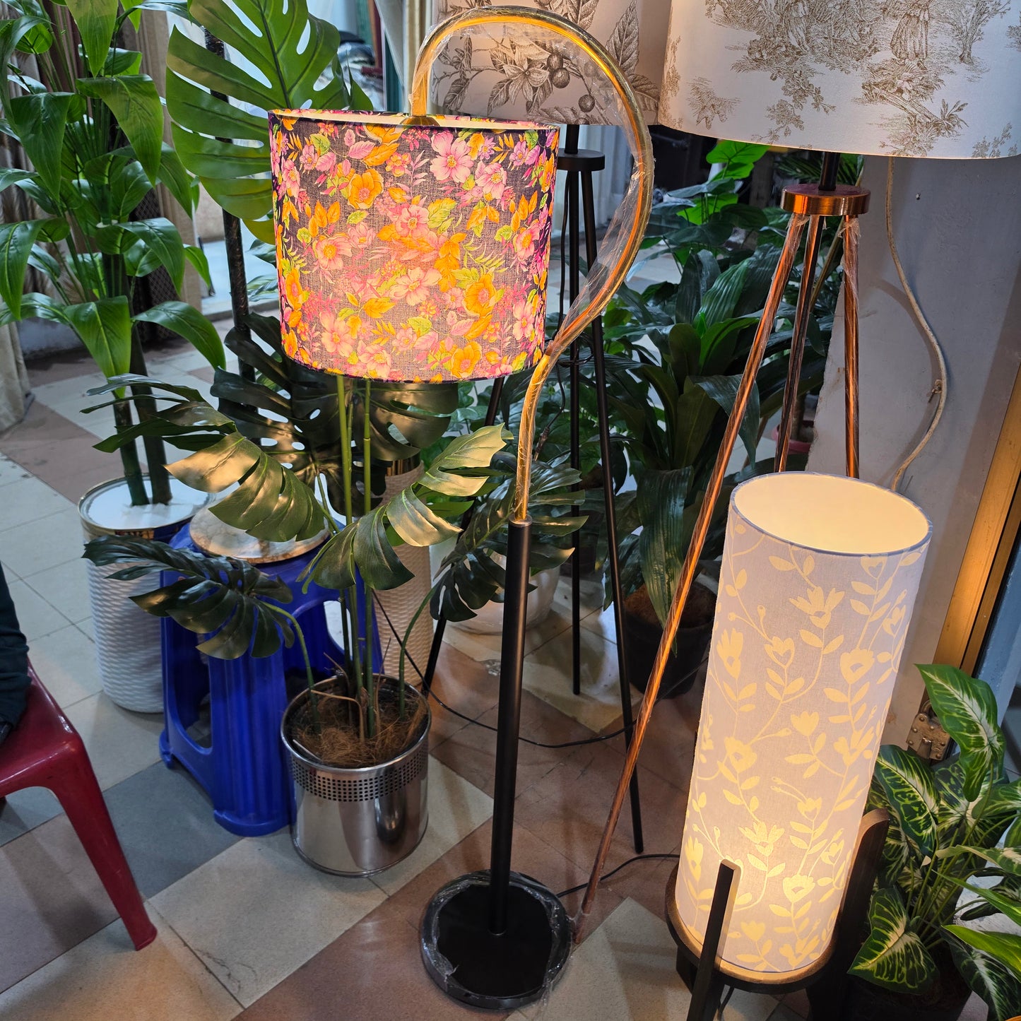 5ft Brass Question Mark Floor Lamp