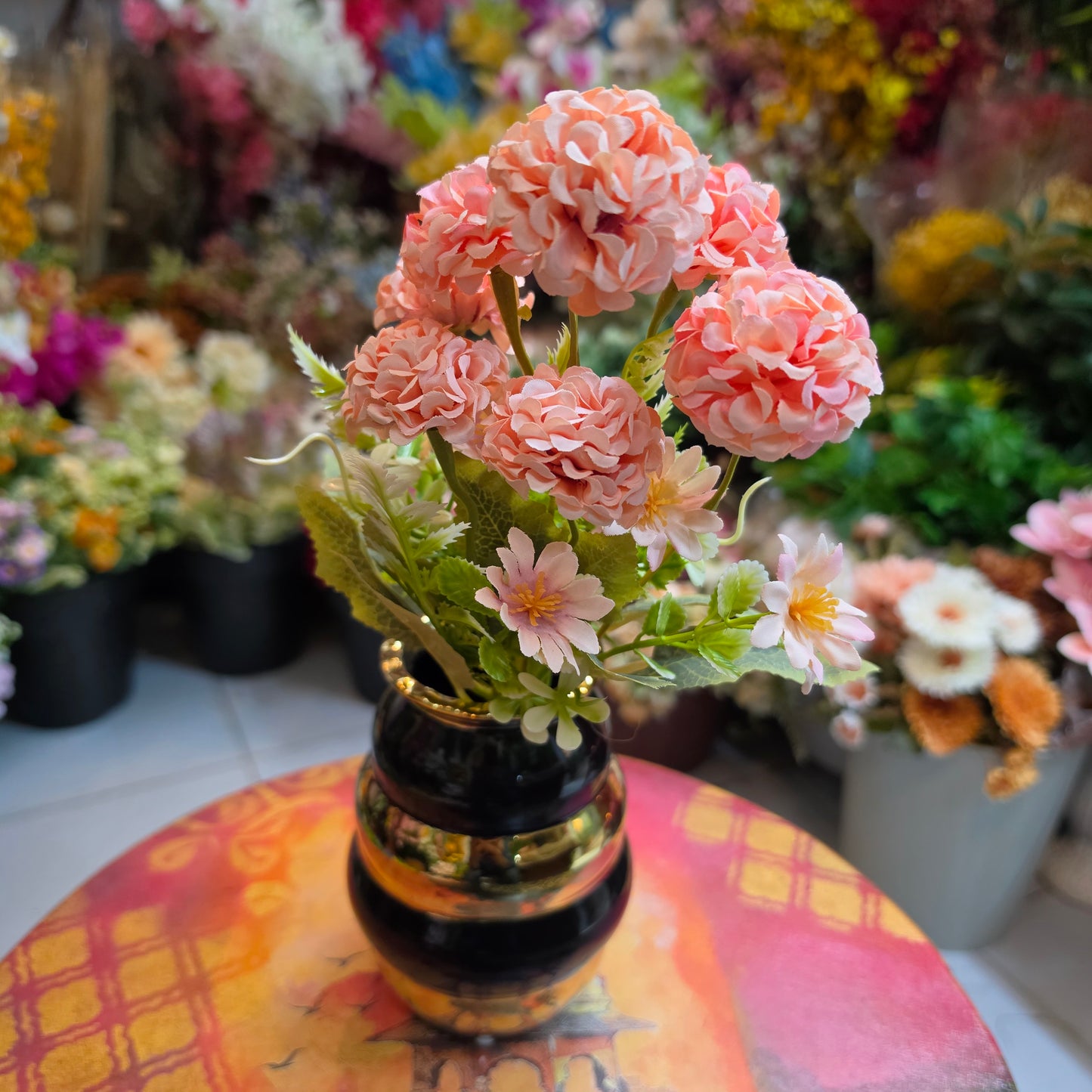 Premium Artificial Mophead Hydrangea Bunch