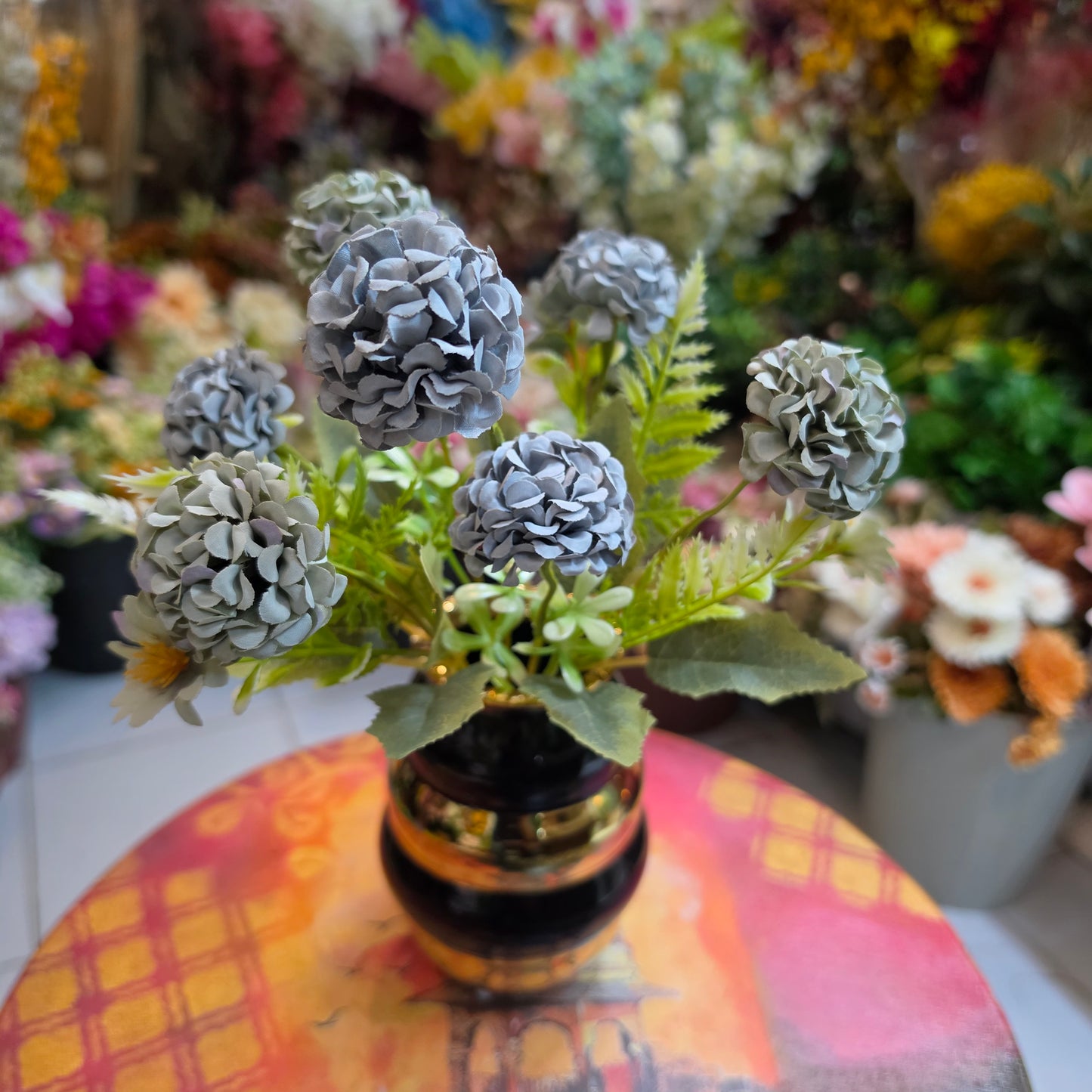 Premium Artificial Mophead Hydrangea Bunch