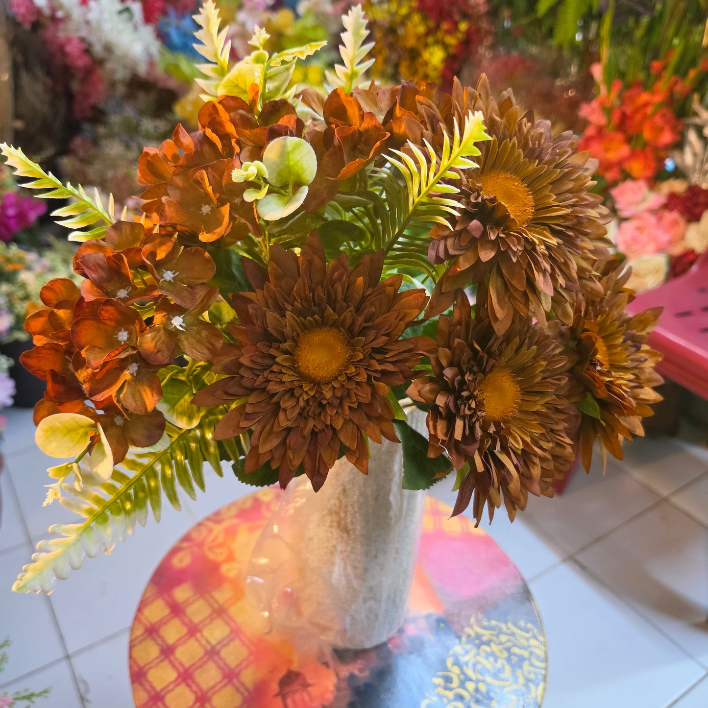 Premium Artificial Daisy & Hydrangea Bunch