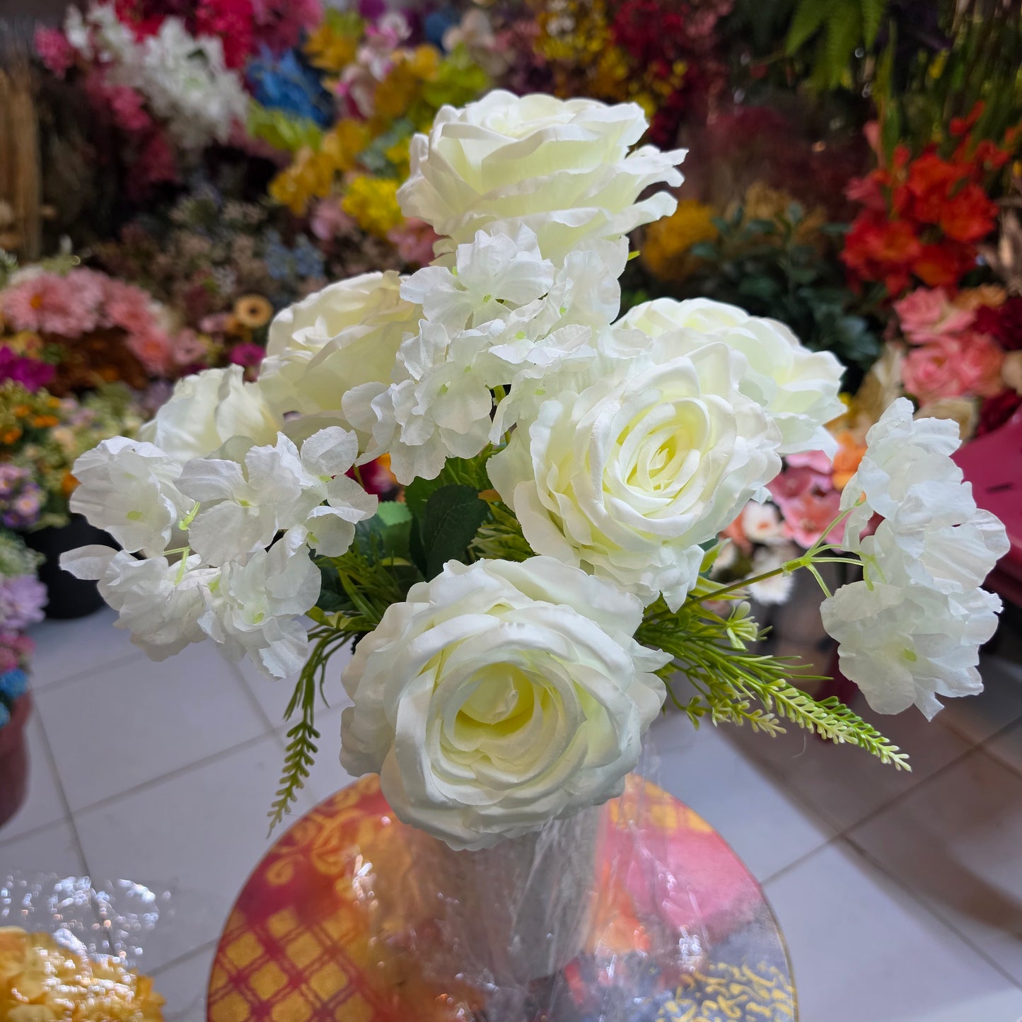 Premium Artificial Rose & Hydrangea Bunch
