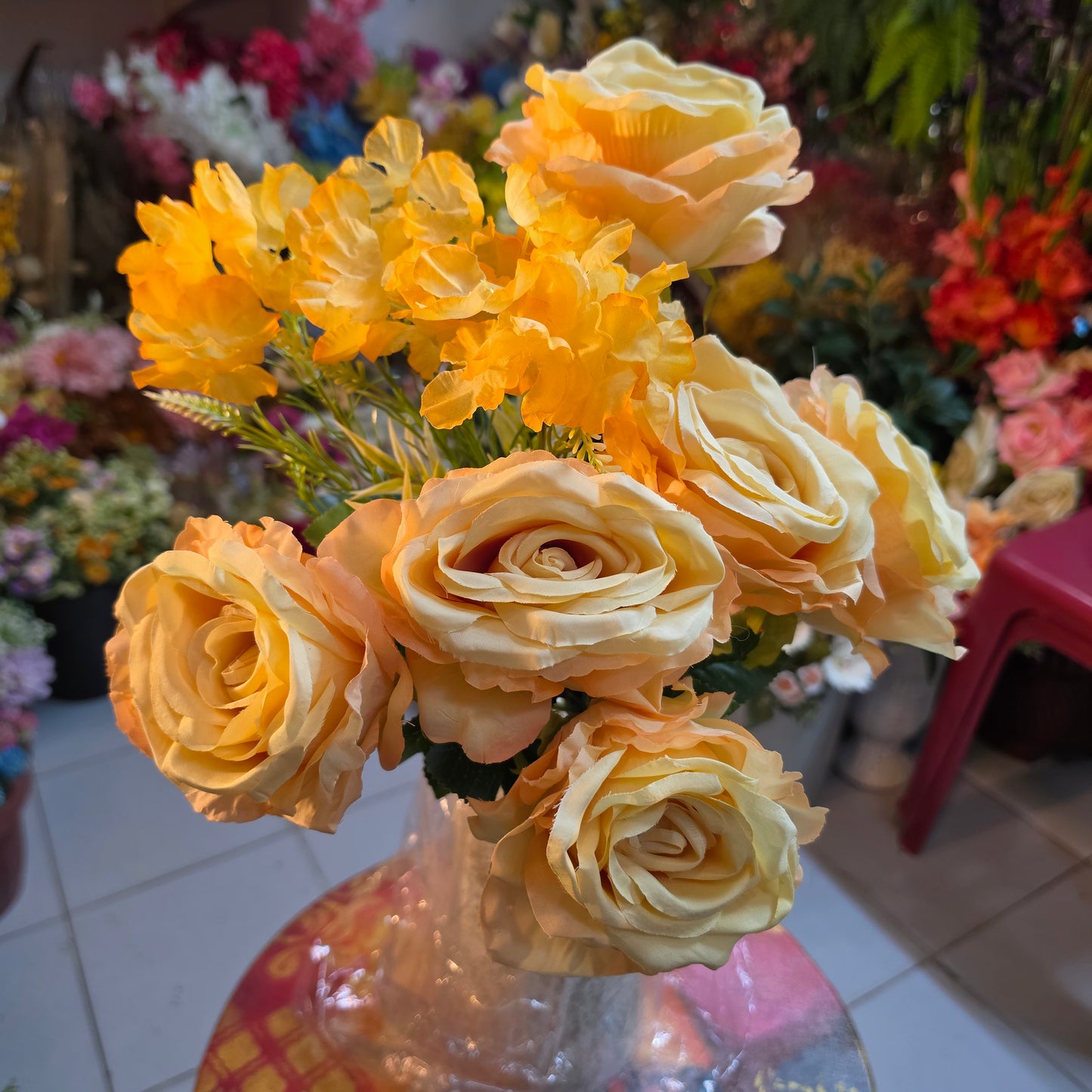 Premium Artificial Rose & Hydrangea Bunch